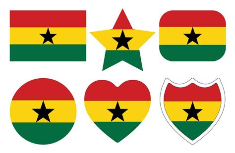 Ghana flag in design shape set. Flag of Ghana in design shape set ...