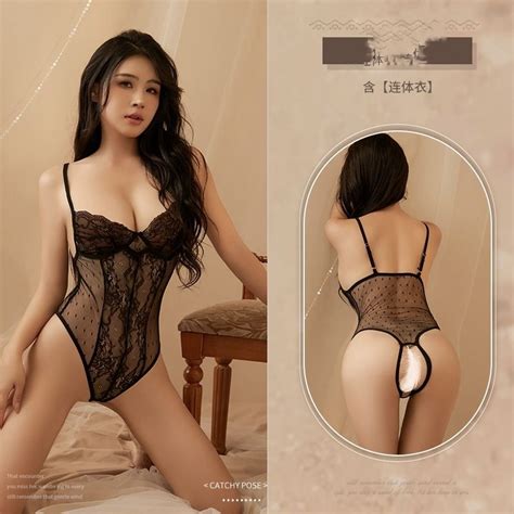 Jual Lingerie Sexy Bodysuit Transparant Model Bikini Open Crotch F