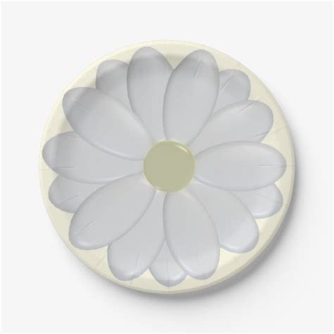 White Daisy Paper Plates | Zazzle.com