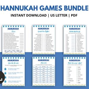 Hanukkah Party Games Bundle, Printable Hanukkah Games, Jewish Games ...