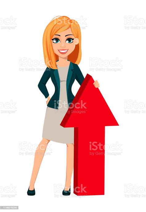 Cartoon Character Businesswoman With Blonde Hair Stock Illustration