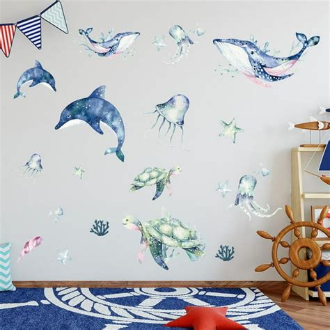 Under The Sea Wall Decals Art Ocean Beach Wall Sticker Sea Turtle Wall