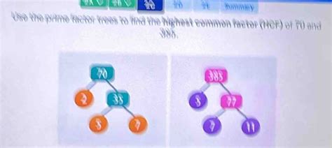 Solved Bumaa Y Use The Prime Factor Trees To Find The Highest Common