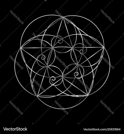 Fibonacci Spiral The Sacred Geometry Royalty Free Vector