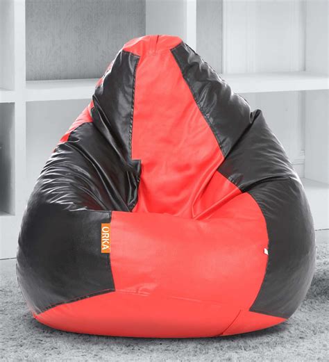 Buy Classic XXXL Bean Bag With Beans In Red Black Colour At 34 OFF