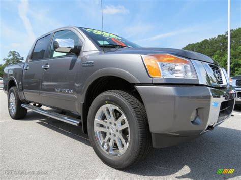 Gun Metallic Nissan Titan Sl Heavy Metal Chrome Edition Crew Cab