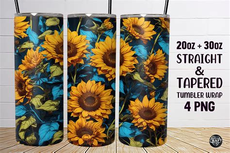 Sunflowers Tumbler Wrap 20oz Sublimation Graphic By Lazycraftlab