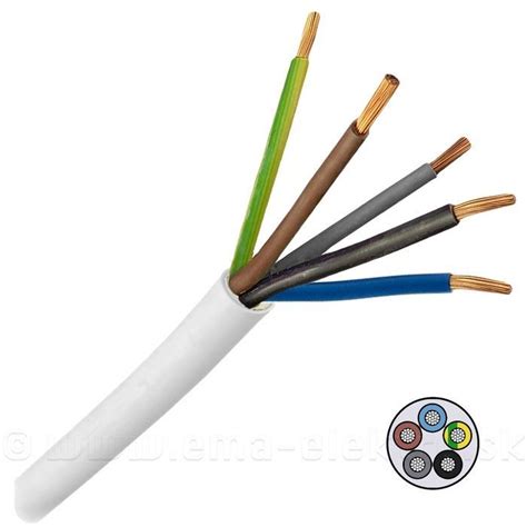 Kabel 5x2 5mm2 H05VV F CYSY5x2 5mm bílý lhotsky elektro cz