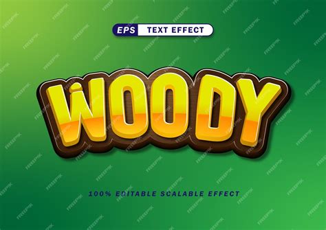 Premium Vector Woody Editable Text Effect