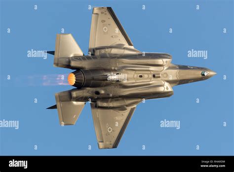 Israeli Air Force F-35 Stealth Fighter jet flying during an airshow at ...