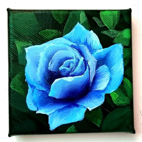 Blue Rose Acrylic Painting | art, artist, work of art, art of painting ...