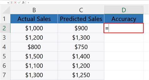 How To Calculate Accuracy In Microsoft Excel | SpreadCheaters 
