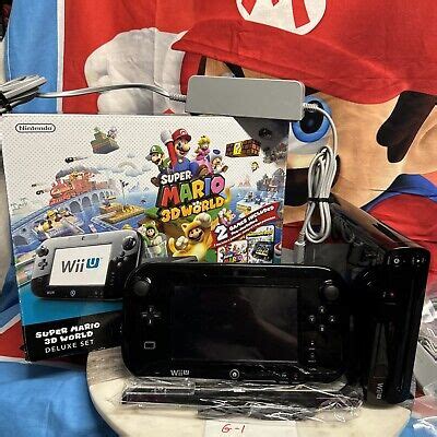 Nintendo Wii U 32 GB Super Mario 3D World Deluxe Set Black CIB W Games