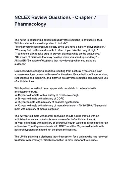 Pharmacology The Nclex Trainer 100 Specific Pract 4