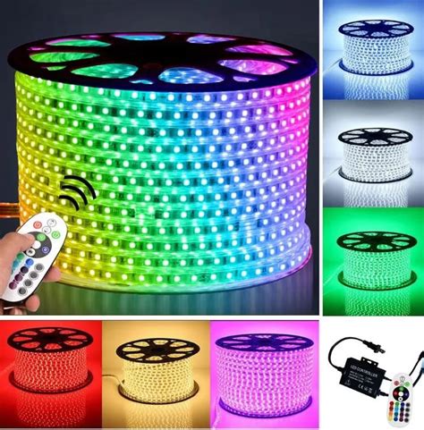 220v 110v Led Strip 5050 50m 100m Roll Ip67 Waterproof Rgb Dual Color