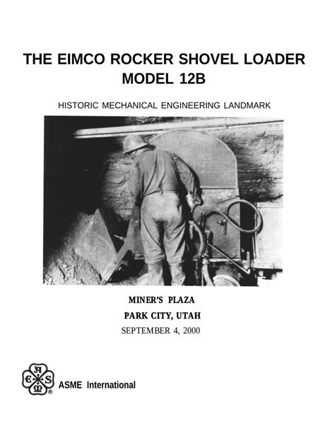 Pdf The Eimco Rocker Shovel Loader Model 12bthe Eimco Rocker