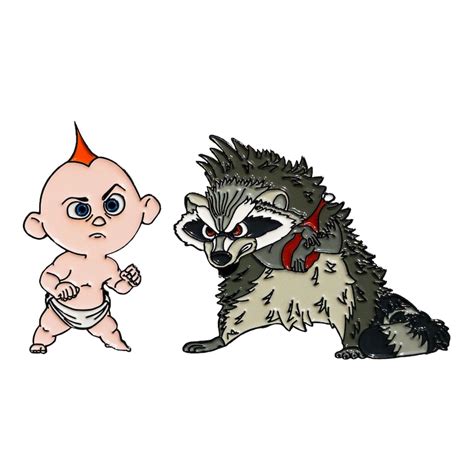 Jack Jack Vs Raccoon Enamel Pins - Etsy