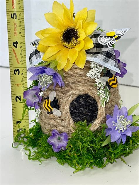 Mini Floral Bee Hive Skep Bee Hive Bee Lover Gifts Gifts For Her