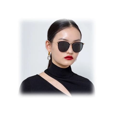 Linda Farrow Sophia Oval A Sunglasses In Black LF45AC4SUN Linda