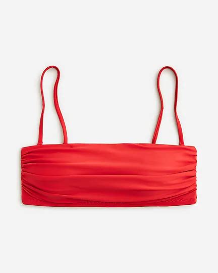 Jcrew Ruched Bandeau Bikini Top For Women