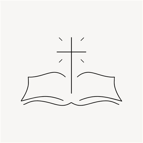 Christian Bible Book Minimal Line Premium Vector Rawpixel