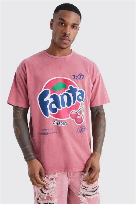 Oversized Fanta Overdye License T Shirt Boohoo Uk