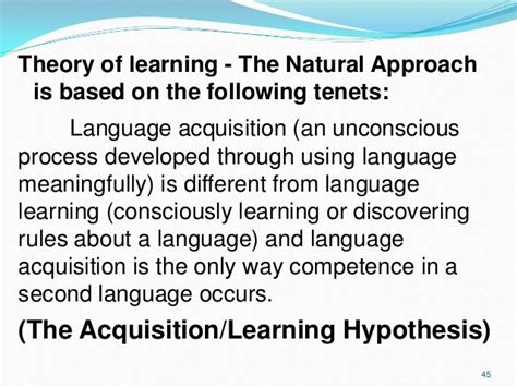 The Natural Approach Methods And Approaches Of Language Teaching Teaching Methodology