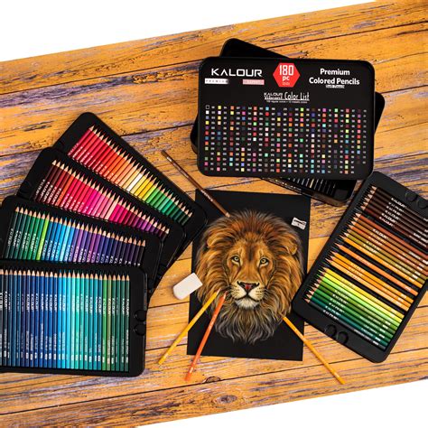 Juego de lápices de colores KALOUR 180 para artistas a B08N5WFZPR