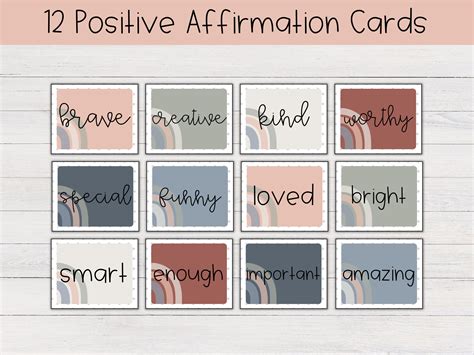 Boho Rainbow Positive Affirmation Posters I Am Statements Etsy