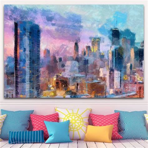 City of Chicago canvas Chicago canvas art Chicago Large Art Chicago ...