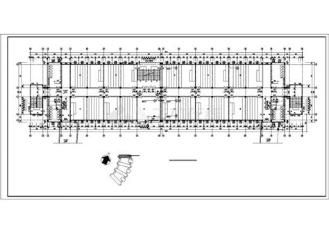 某大学1万平米五层框架结构一字型教学楼全套建筑设计cad图纸教育建筑土木在线