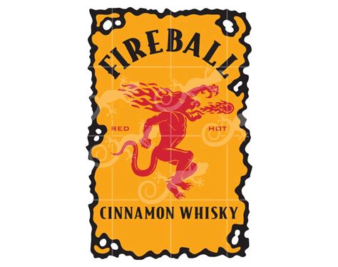 Svg Fireball Cinnamon Whisky Label Digital Design Svg Alcohol Etsy