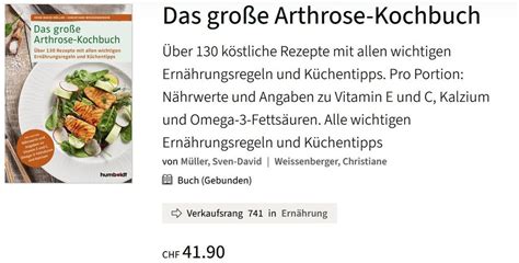 Das große Arthrose Kochbuch Über 130 köstliche Rezepte mit Kaufen