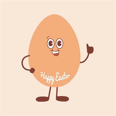 Huevo Al Estilo Kawaii Y Inscripción De Feliz Pascua Ilustración