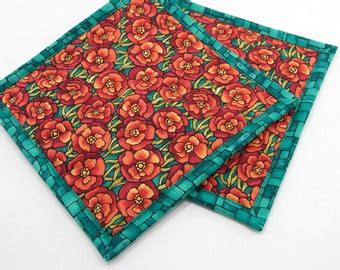 Modern Hot Pads Quilted Pot Holders Coral Orange By HotPotHolder