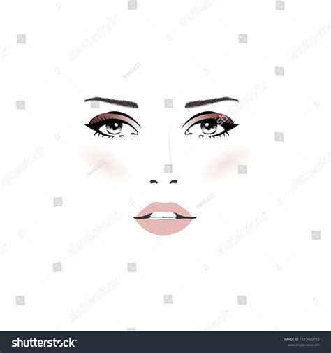 Beautiful Woman Face Nude Makeup Hand Stock Vector Royalty Free Shutterstock