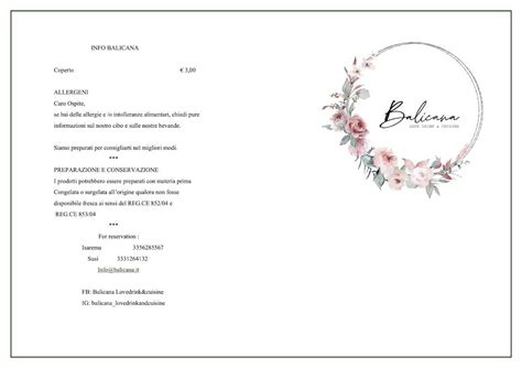 Menu Da Balicana Lovedrink Cuisine Pub Bar Lido Di Jesolo