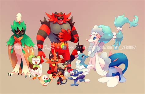 Rowlet Popplio Litten Primarina Incineroar And 4 More Pokemon