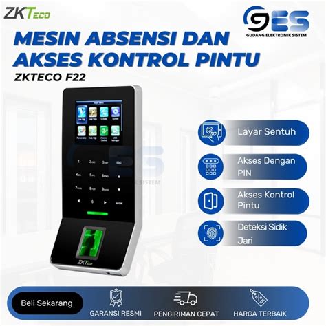 Jual Mesin Absensi Fingerprint Dan Kartu ZKTeco F22 Akses Kontrol Pintu