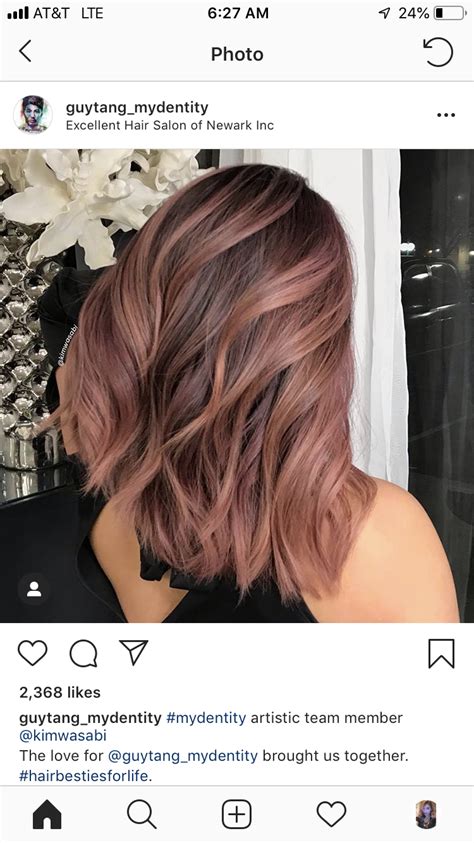 Pin On Beauty Stuff Rose Hair Color Rose Gold Hair Brunette Light