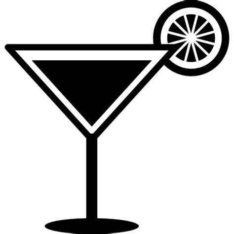 Cocktail Drink Glass With Lemon Slice Icon