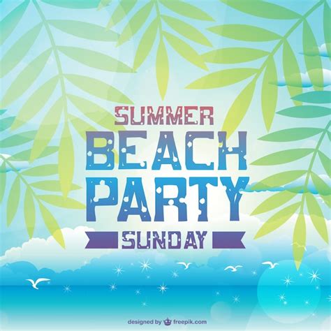 Invitación a fiesta de verano en la playa Vector Gratis