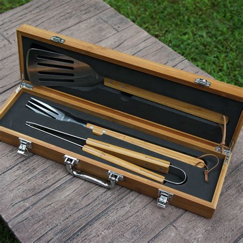 Personalized BBQ Tool Set Engraved With Font Selection and Monogram Design Options each W/ 3 ...