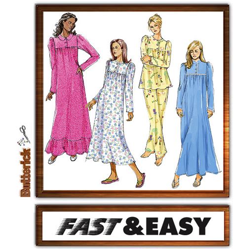 Butterick 4939 Nightgown And Pajamas