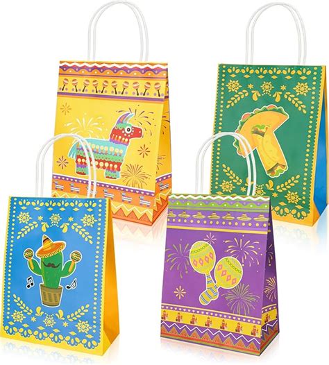 Amazon HOWAF 12 Pcs Mexican Fiesta Gift Bags With Handle Cinco De