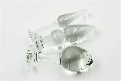 W Cheap Set Pyrex Glass Anal Butt Plugs Beads Crystal Dildo Adultos Juguetes Sexuales