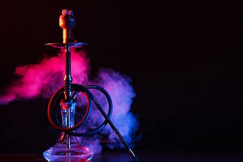 Premium Photo Glass Hookah Shisha With A Metal Bowl On The Table