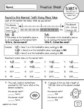 Nbt Practice Sheets Rounding Decimals By Kathleen And Mande