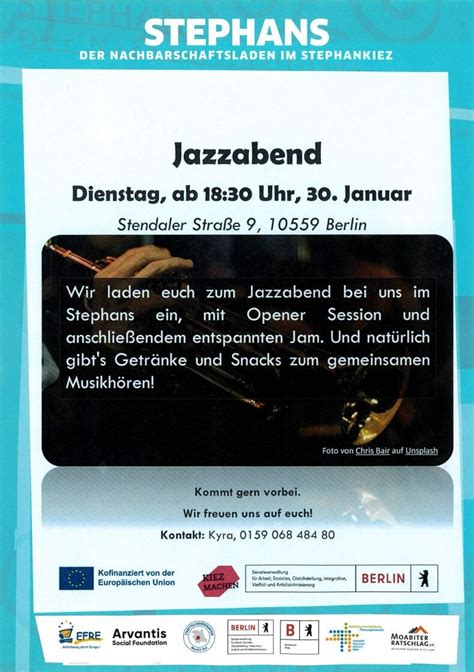 Jazzabend Im Stephans Moabiter Ratschlag E V