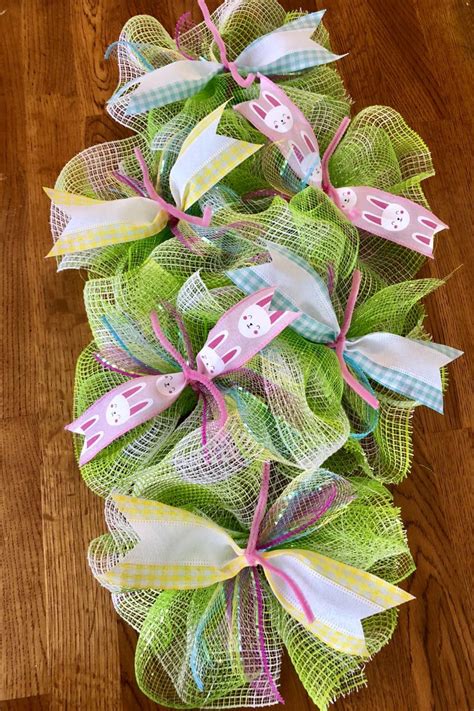 At Home Craft Diy Deco Mesh Swag Wreath Made Using The Ruffle Method